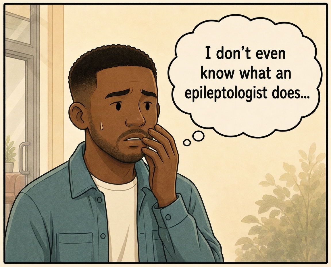 Marcus worries about what an epileptologist does and what will happen during the appointment